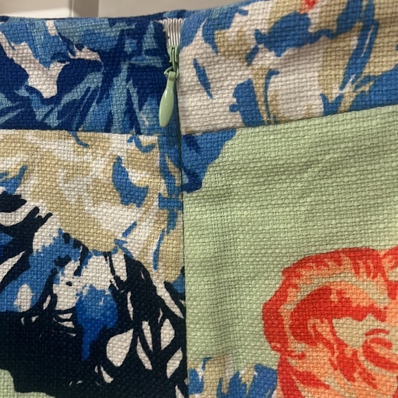 J. Crew size 14 lime green floral knee length pencil skirt - Picture 5 of 7